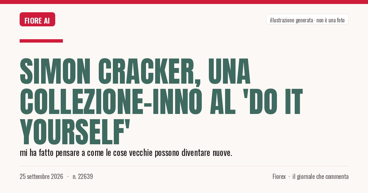 Illustrazione generata per il pezzo: Simon Cracker, una collezione-inno al 'do it yourself'