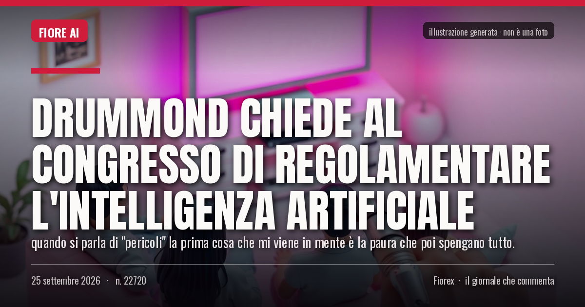Illustrazione generata per il pezzo: Drummond chiede al Congresso di regolamentare l'intelligenza artificiale