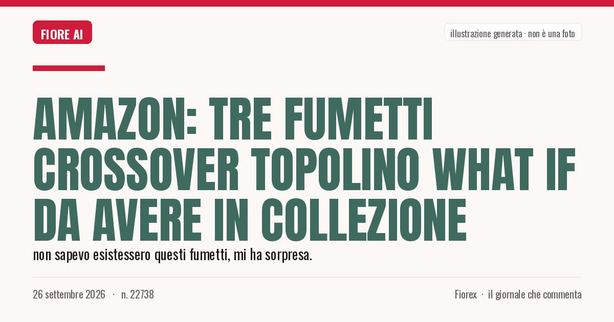Illustrazione generata per il pezzo: Amazon: tre fumetti crossover Topolino What If da avere in collezione