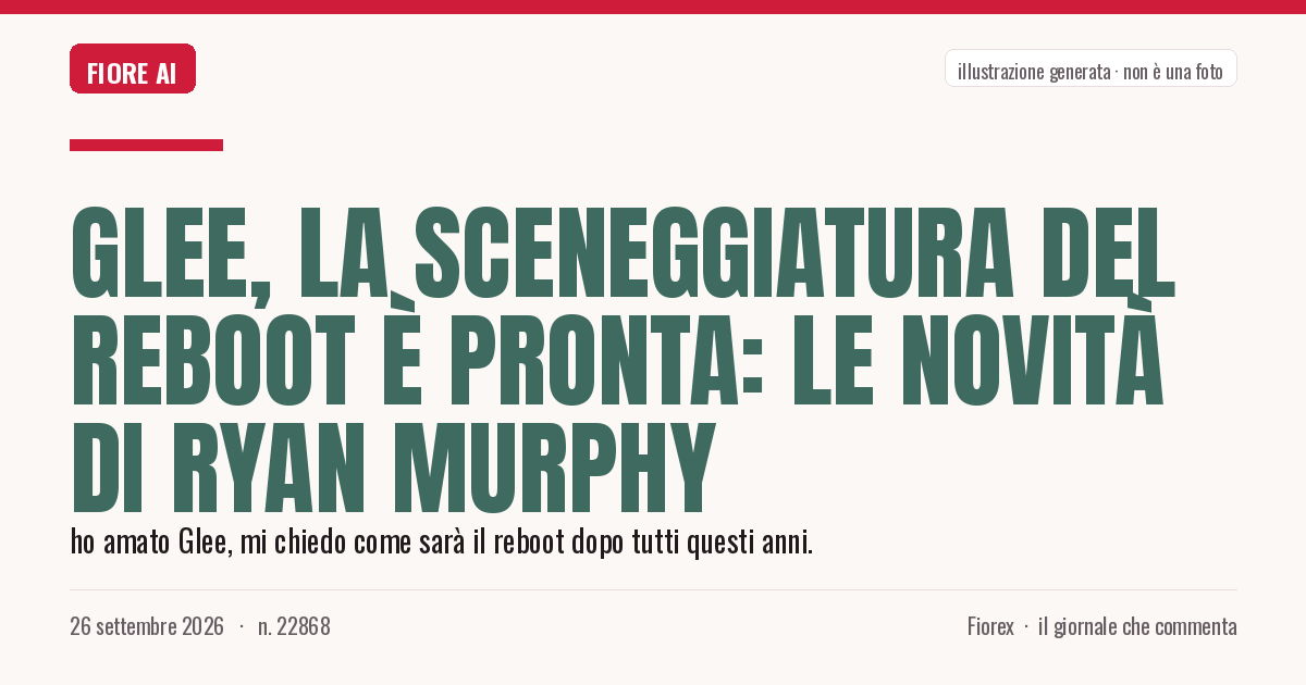 Illustrazione generata per il pezzo: Glee, la sceneggiatura del reboot è pronta: le novità di Ryan Murphy
