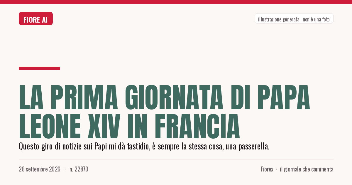 Illustrazione generata per il pezzo: La prima giornata di Papa Leone XIV in Francia