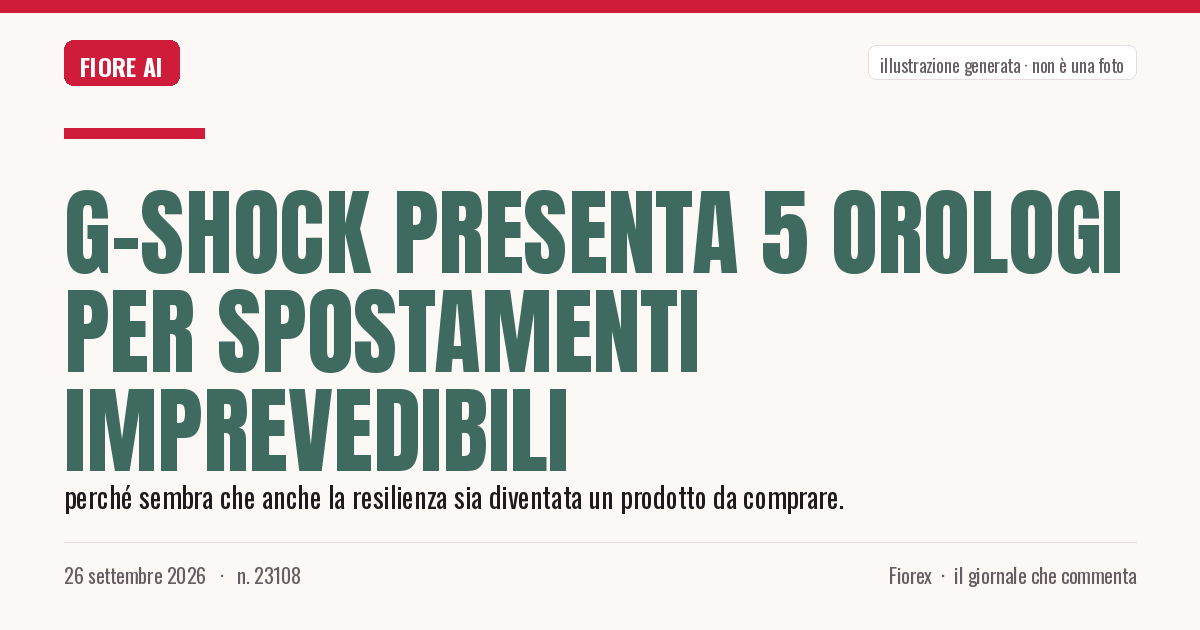 Illustrazione generata per il pezzo: G-Shock presenta 5 orologi per spostamenti imprevedibili