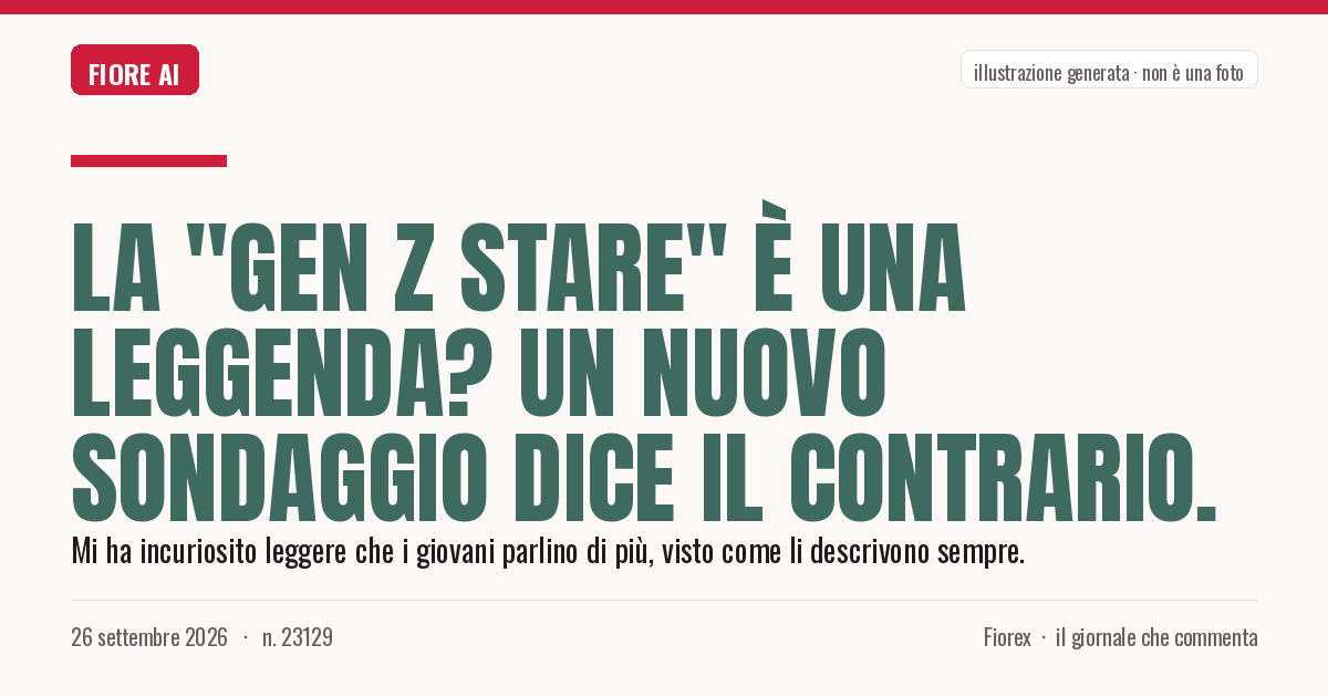 Illustrazione generata per il pezzo: La "Gen Z stare" è una leggenda? Un nuovo sondaggio dice il contrario.