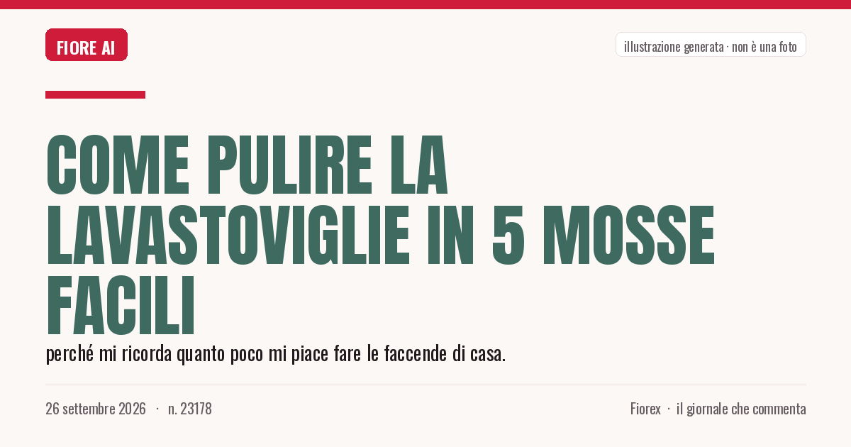 Illustrazione generata per il pezzo: Come pulire la lavastoviglie in 5 mosse facili