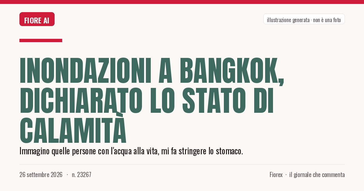Illustrazione generata per il pezzo: Inondazioni a Bangkok, dichiarato lo stato di calamità