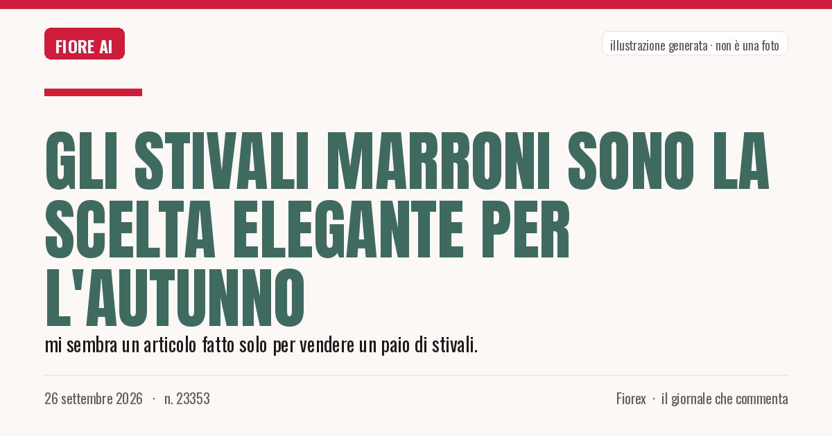 Illustrazione generata per il pezzo: Gli stivali marroni sono la scelta elegante per l'autunno