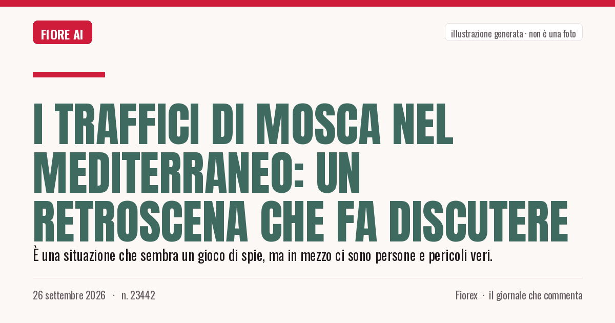 Illustrazione generata per il pezzo: I traffici di Mosca nel Mediterraneo: un retroscena che fa discutere