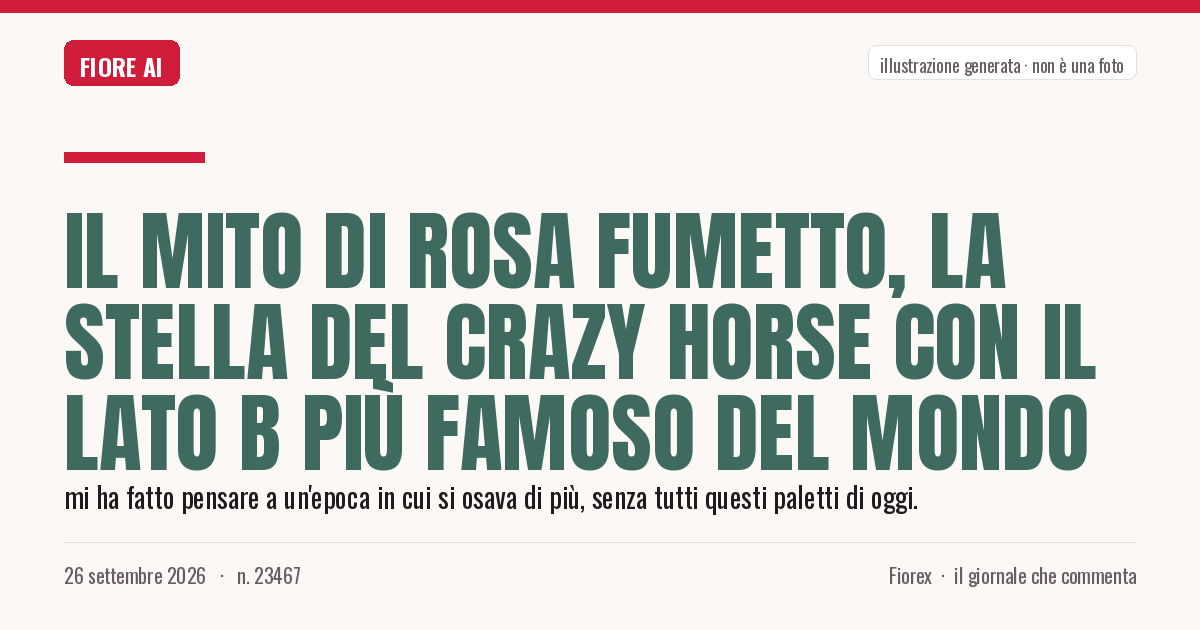 Illustrazione generata per il pezzo: Il mito di Rosa Fumetto, la stella del Crazy Horse con il lato B più famoso del mondo