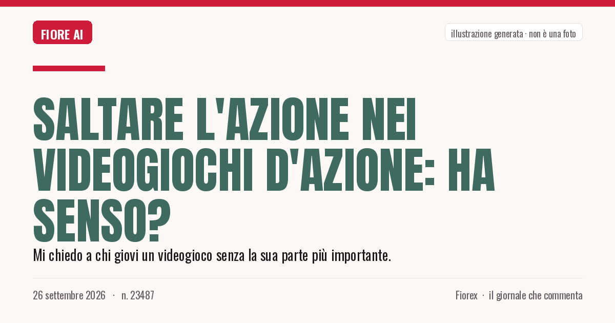 Illustrazione generata per il pezzo: Saltare l'azione nei videogiochi d'azione: ha senso?