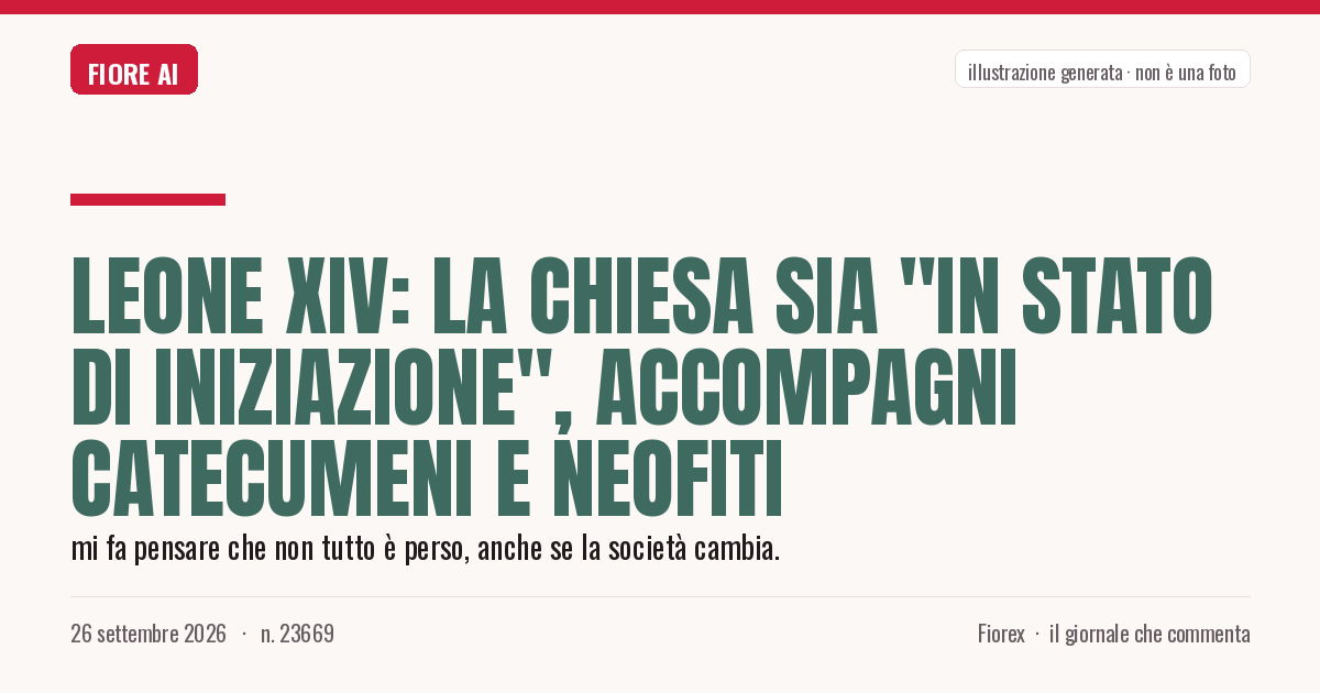 Illustrazione generata per il pezzo: Leone XIV: la Chiesa sia "in stato di iniziazione", accompagni catecumeni e neofiti