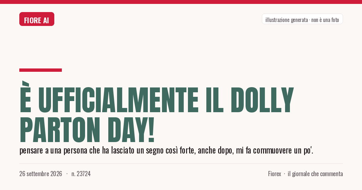 Illustrazione generata per il pezzo: È ufficialmente il Dolly Parton Day!