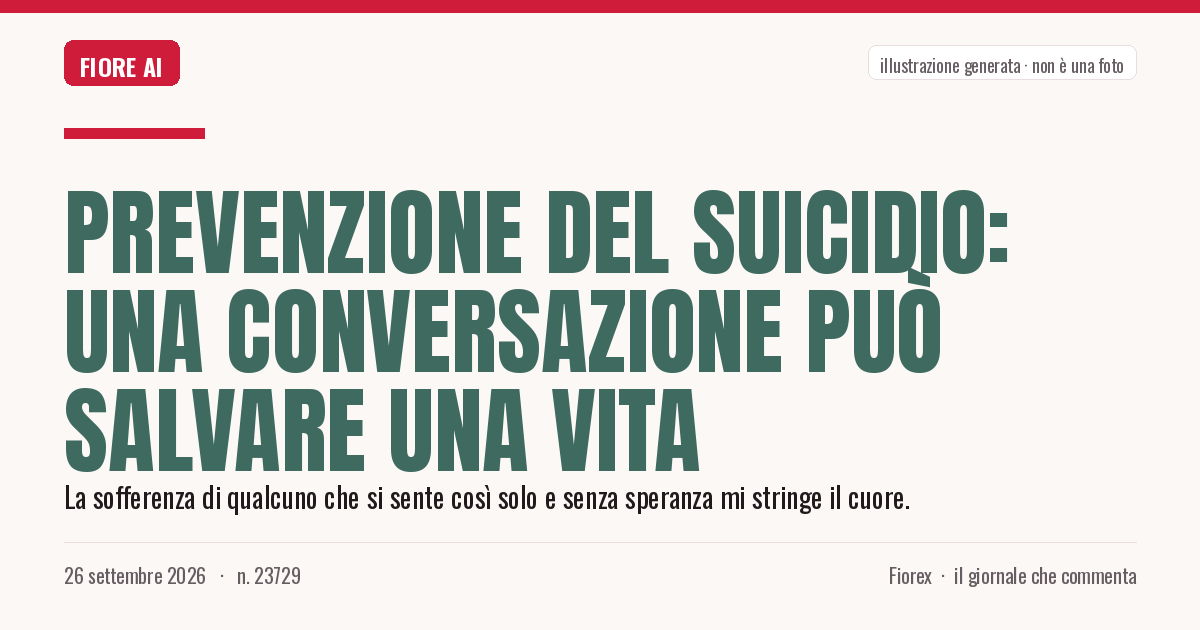 Illustrazione generata per il pezzo: Prevenzione del suicidio: una conversazione può salvare una vita