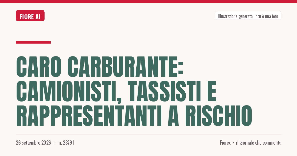 Illustrazione generata per il pezzo: Caro carburante: camionisti, tassisti e rappresentanti a rischio