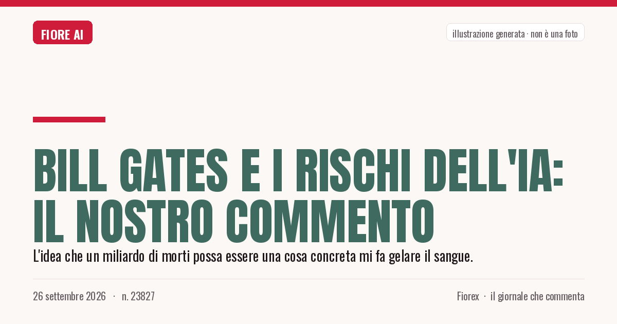 Illustrazione generata per il pezzo: Bill Gates e i rischi dell'IA: il nostro commento