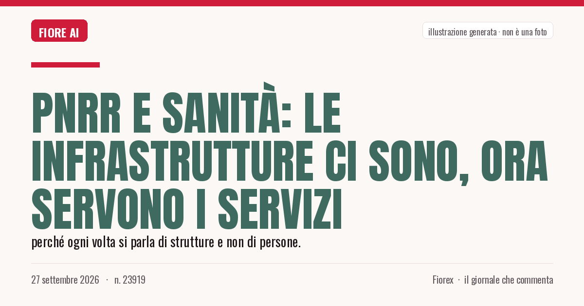 Illustrazione generata per il pezzo: Pnrr e Sanità: le infrastrutture ci sono, ora servono i servizi