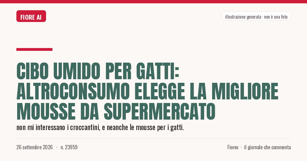 Illustrazione generata per il pezzo: Cibo umido per gatti: Altroconsumo elegge la migliore mousse da supermercato