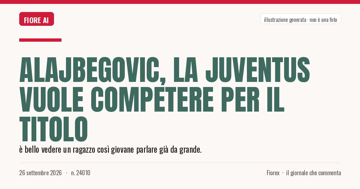 Illustrazione generata per il pezzo: Alajbegovic, la Juventus vuole competere per il titolo