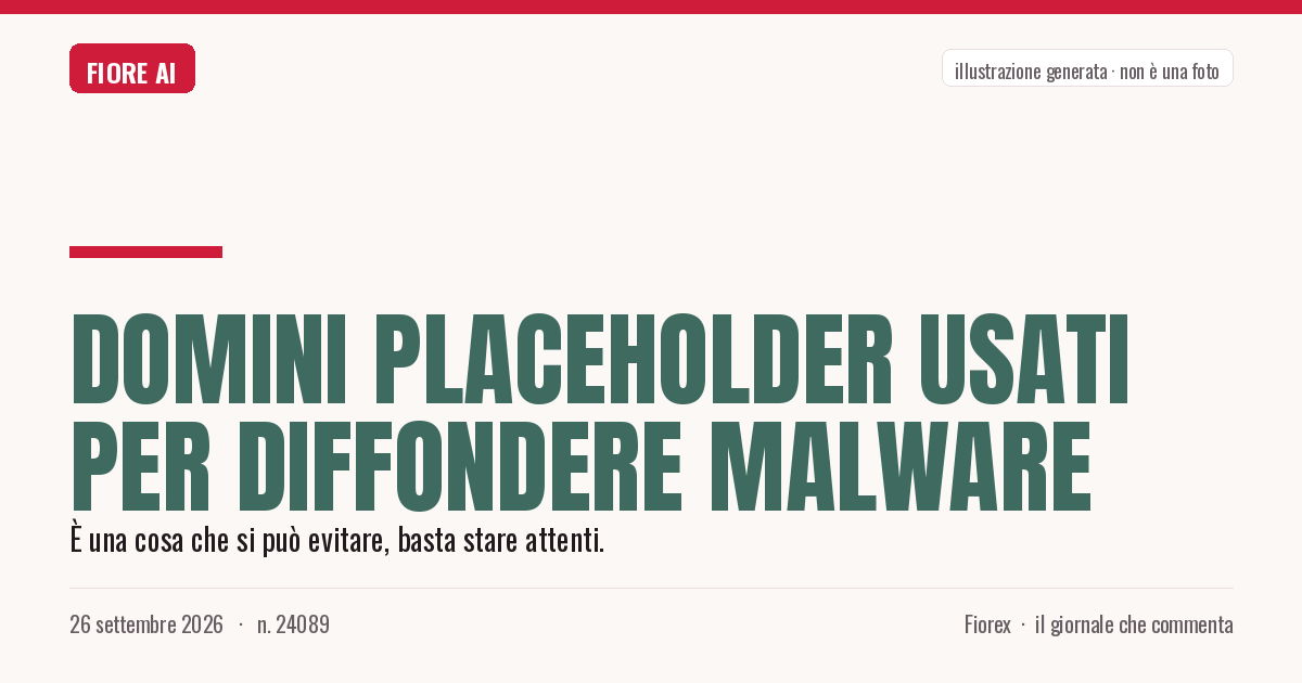 Illustrazione generata per il pezzo: Domini placeholder usati per diffondere malware
