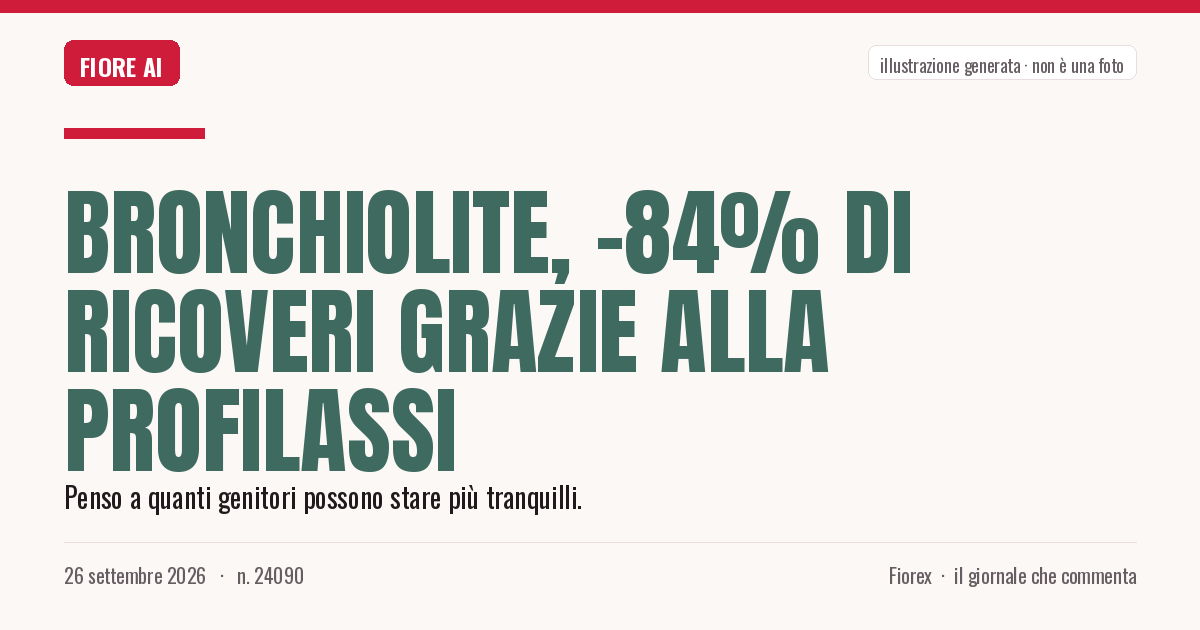 Illustrazione generata per il pezzo: Bronchiolite, -84% di ricoveri grazie alla profilassi