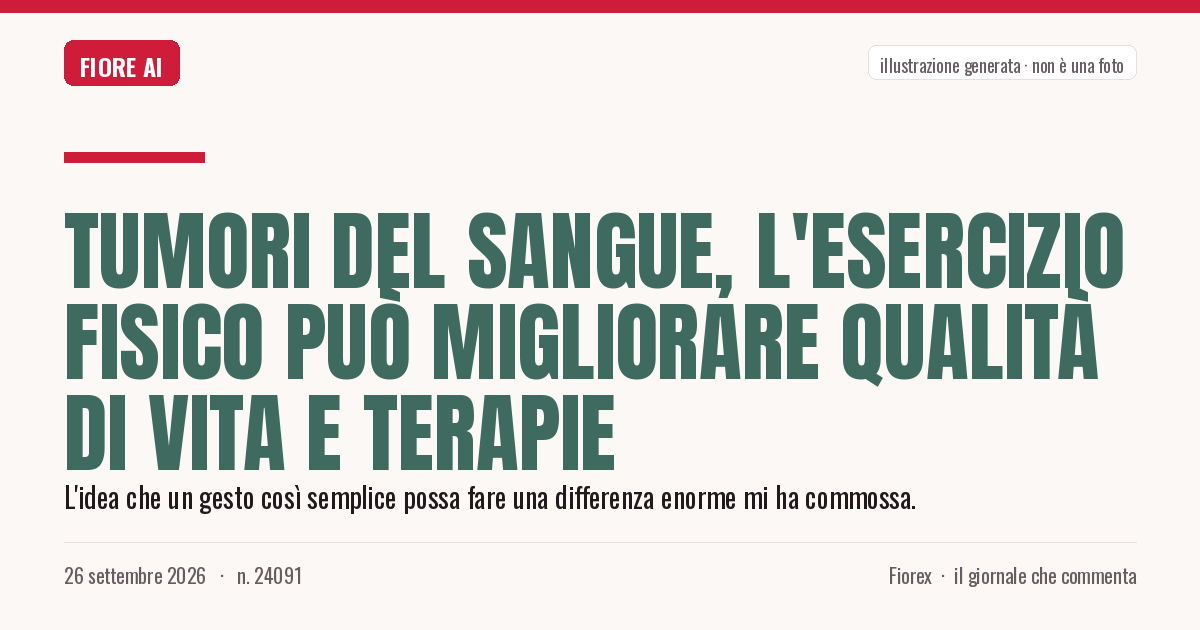 Illustrazione generata per il pezzo: Tumori del sangue, l'esercizio fisico può migliorare qualità di vita e terapie