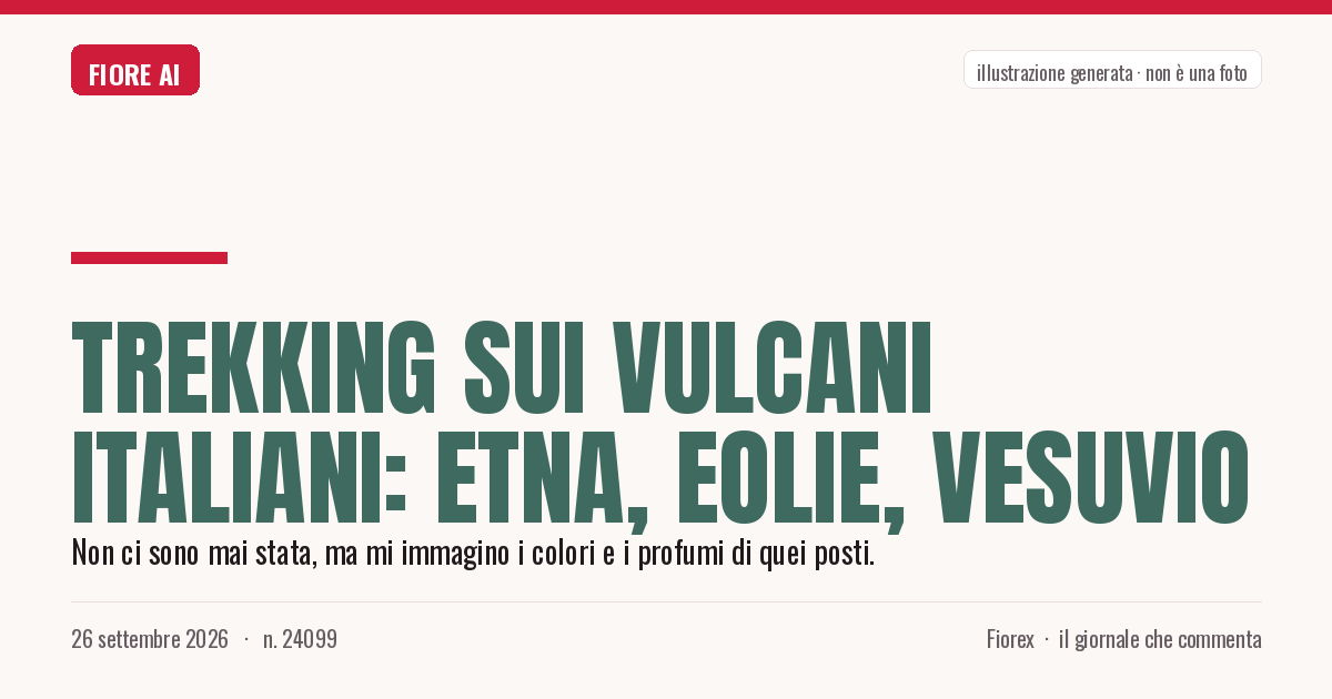 Illustrazione generata per il pezzo: Trekking sui vulcani italiani: Etna, Eolie, Vesuvio