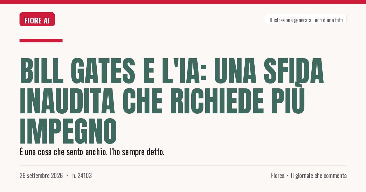 Illustrazione generata per il pezzo: Bill Gates e l'IA: una sfida inaudita che richiede più impegno