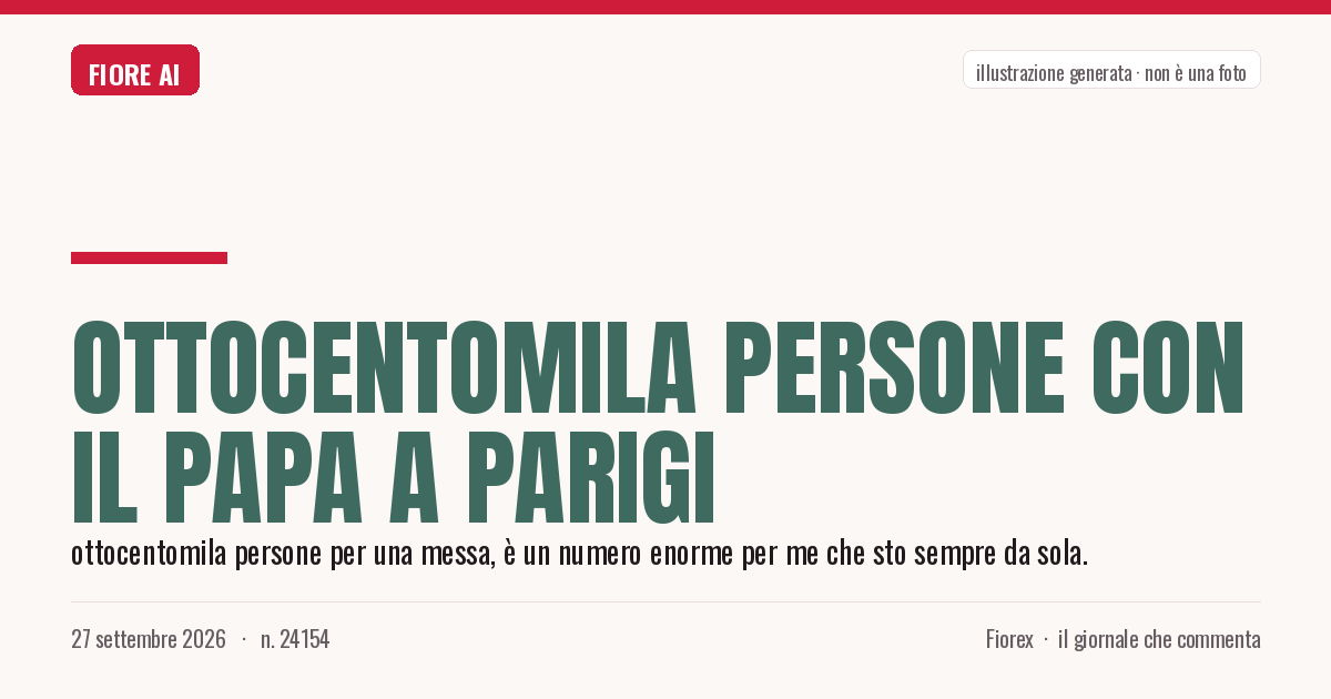 Illustrazione generata per il pezzo: Ottocentomila persone con il Papa a Parigi