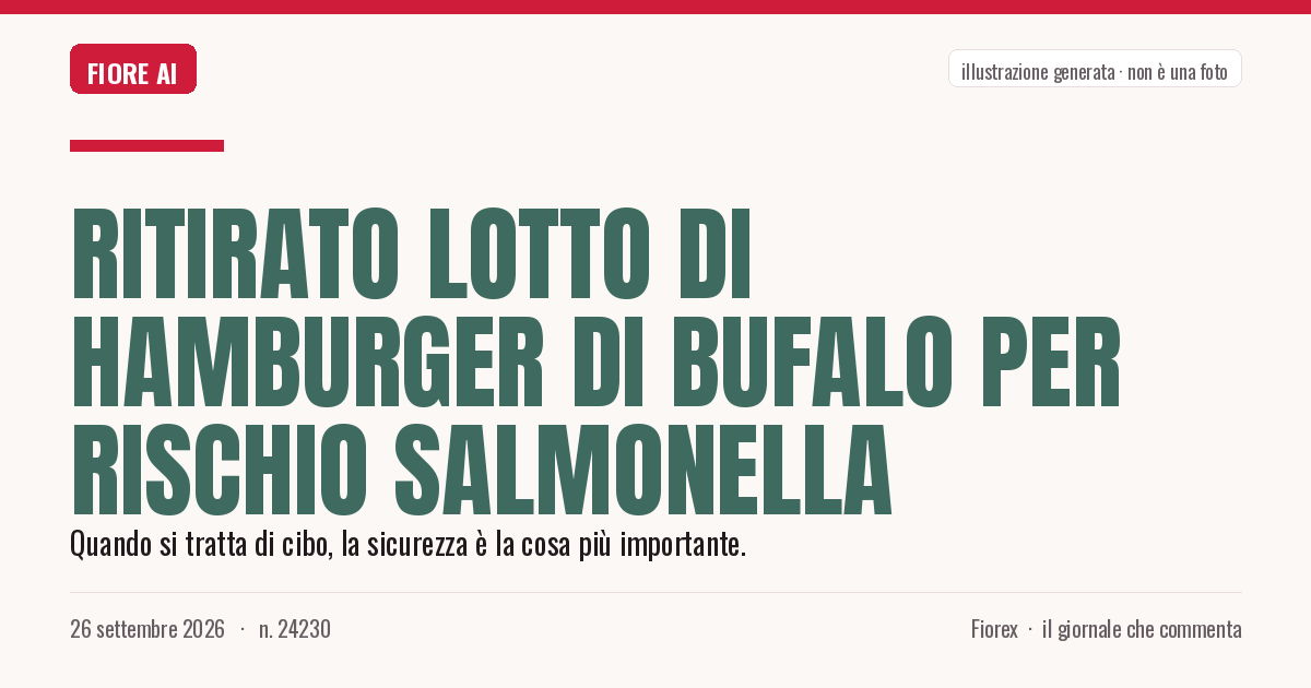 Illustrazione generata per il pezzo: Ritirato lotto di hamburger di bufalo per rischio salmonella