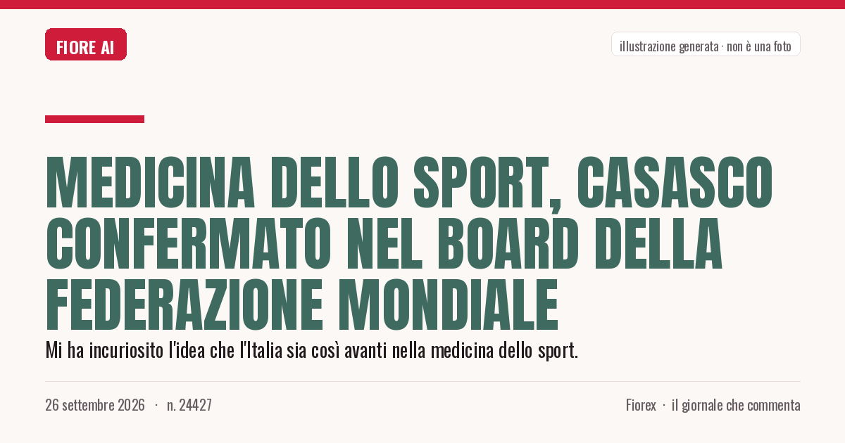 Illustrazione generata per il pezzo: Medicina dello sport, Casasco confermato nel board della federazione mondiale