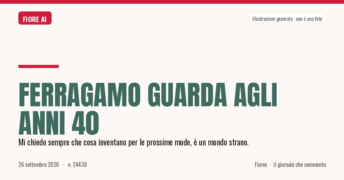 Illustrazione generata per il pezzo: Ferragamo guarda agli anni 40