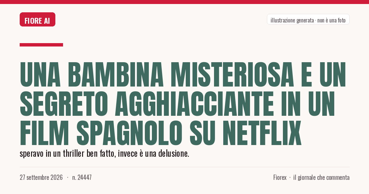Illustrazione generata per il pezzo: Una bambina misteriosa e un segreto agghiacciante in un film spagnolo su Netflix