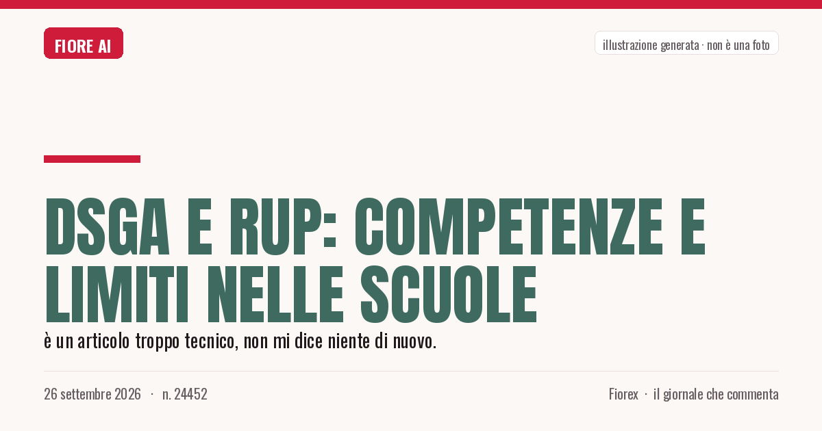 Illustrazione generata per il pezzo: DSGA e RUP: competenze e limiti nelle scuole