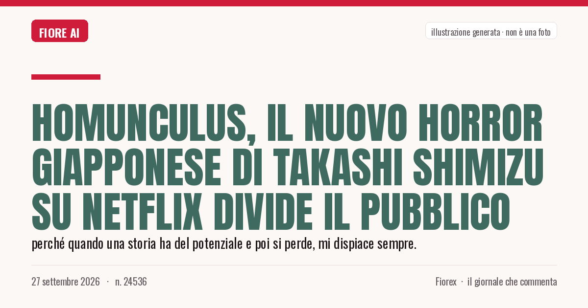 Illustrazione generata per il pezzo: Homunculus, il nuovo horror giapponese di Takashi Shimizu su Netflix divide il pubblico