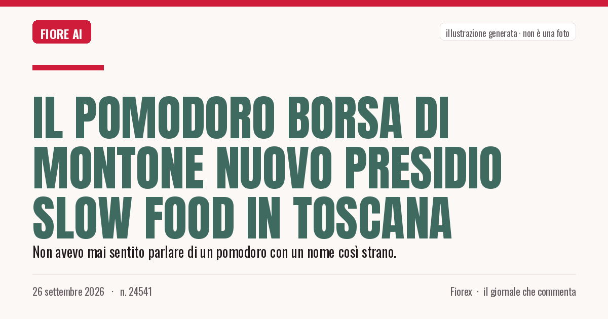 Illustrazione generata per il pezzo: Il pomodoro borsa di montone nuovo presidio Slow Food in Toscana