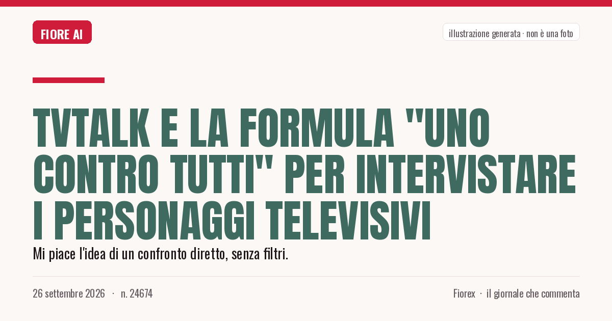 Illustrazione generata per il pezzo: TvTalk e la formula "Uno contro tutti" per intervistare i personaggi televisivi