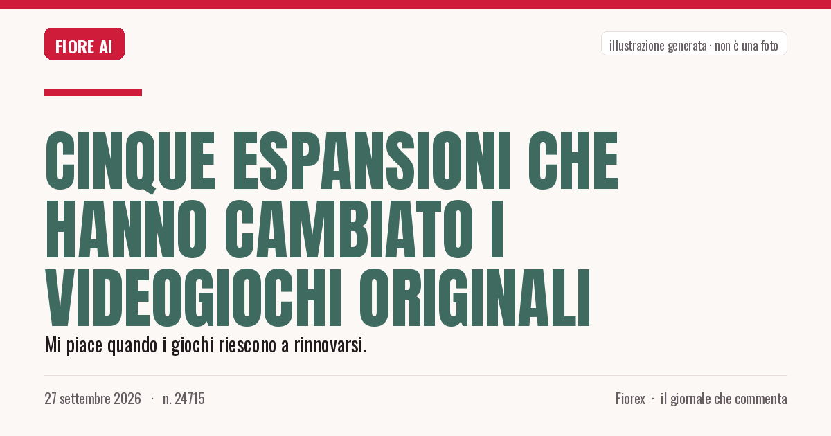 Illustrazione generata per il pezzo: Cinque espansioni che hanno cambiato i videogiochi originali