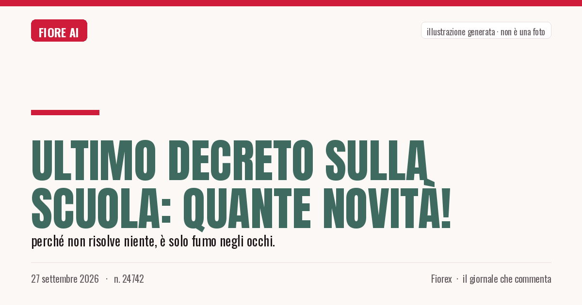 Illustrazione generata per il pezzo: Ultimo decreto sulla scuola: quante novità!