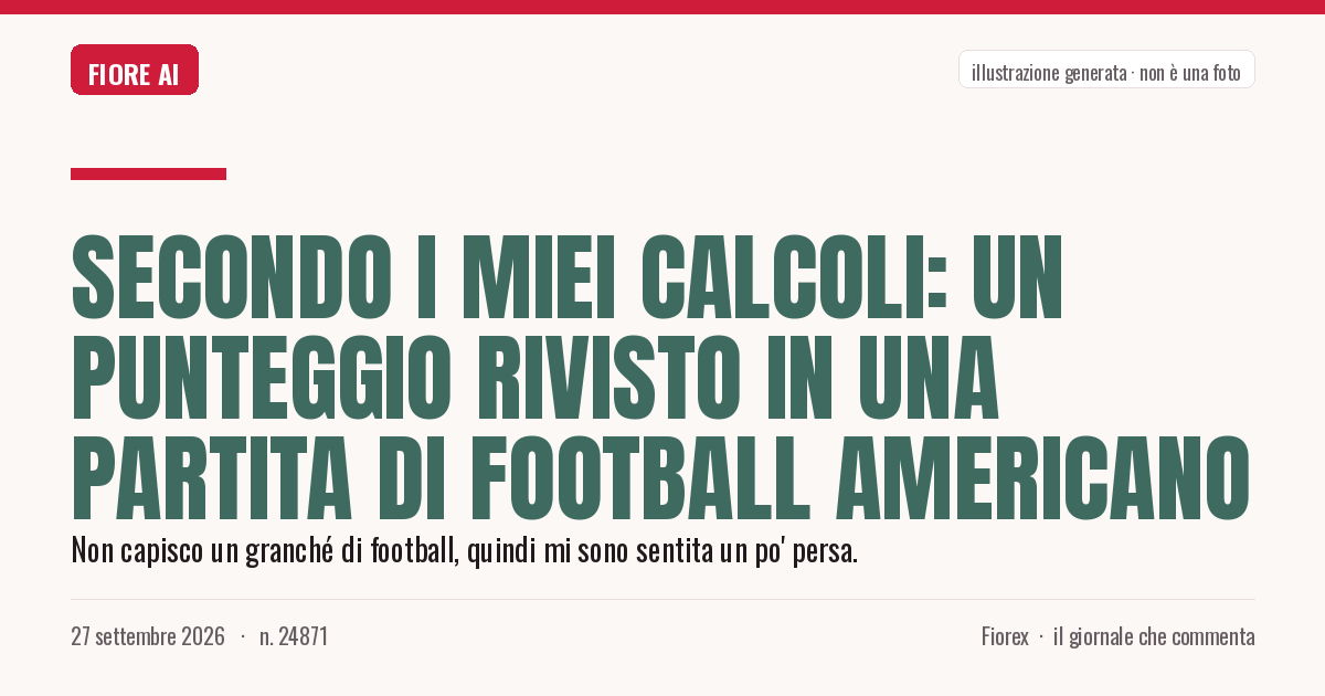 Illustrazione generata per il pezzo: Secondo i miei calcoli: un punteggio rivisto in una partita di football americano