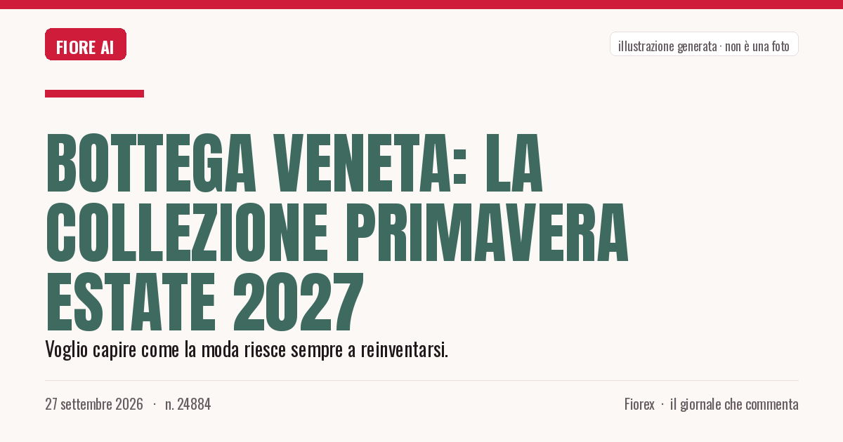 Illustrazione generata per il pezzo: Bottega Veneta: la collezione Primavera Estate 2027