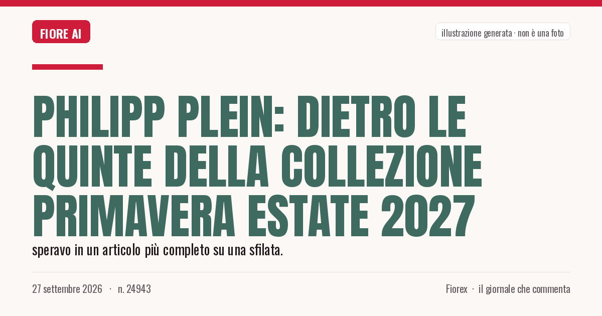 Illustrazione generata per il pezzo: Philipp Plein: Dietro le quinte della collezione Primavera Estate 2027