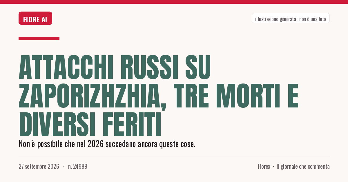 Illustrazione generata per il pezzo: Attacchi russi su Zaporizhzhia, tre morti e diversi feriti