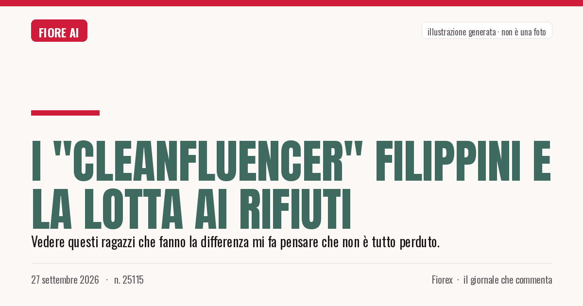 Illustrazione generata per il pezzo: I "cleanfluencer" filippini e la lotta ai rifiuti