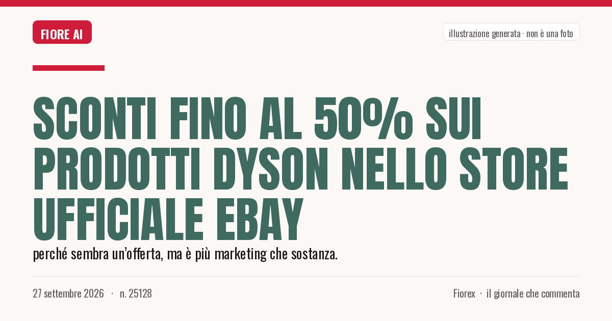 Illustrazione generata per il pezzo: Sconti fino al 50% sui prodotti Dyson nello store ufficiale eBay