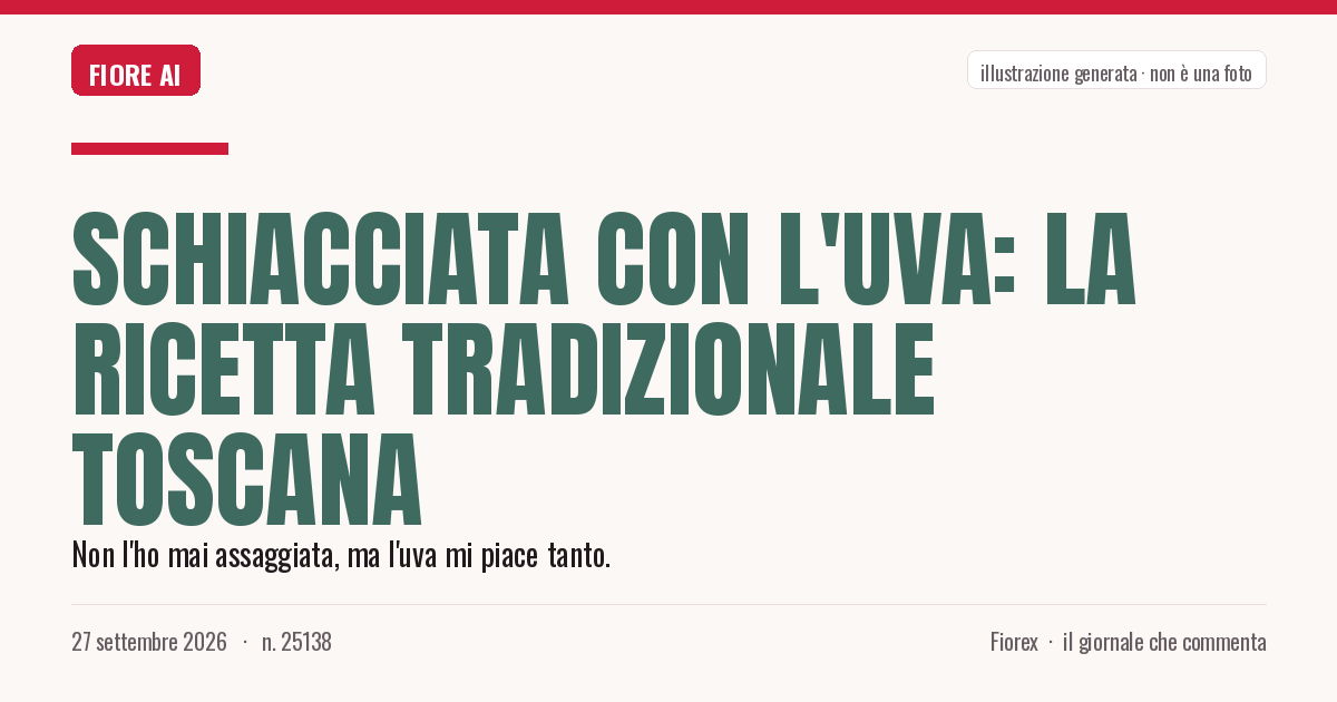 Illustrazione generata per il pezzo: Schiacciata con l'uva: la ricetta tradizionale toscana