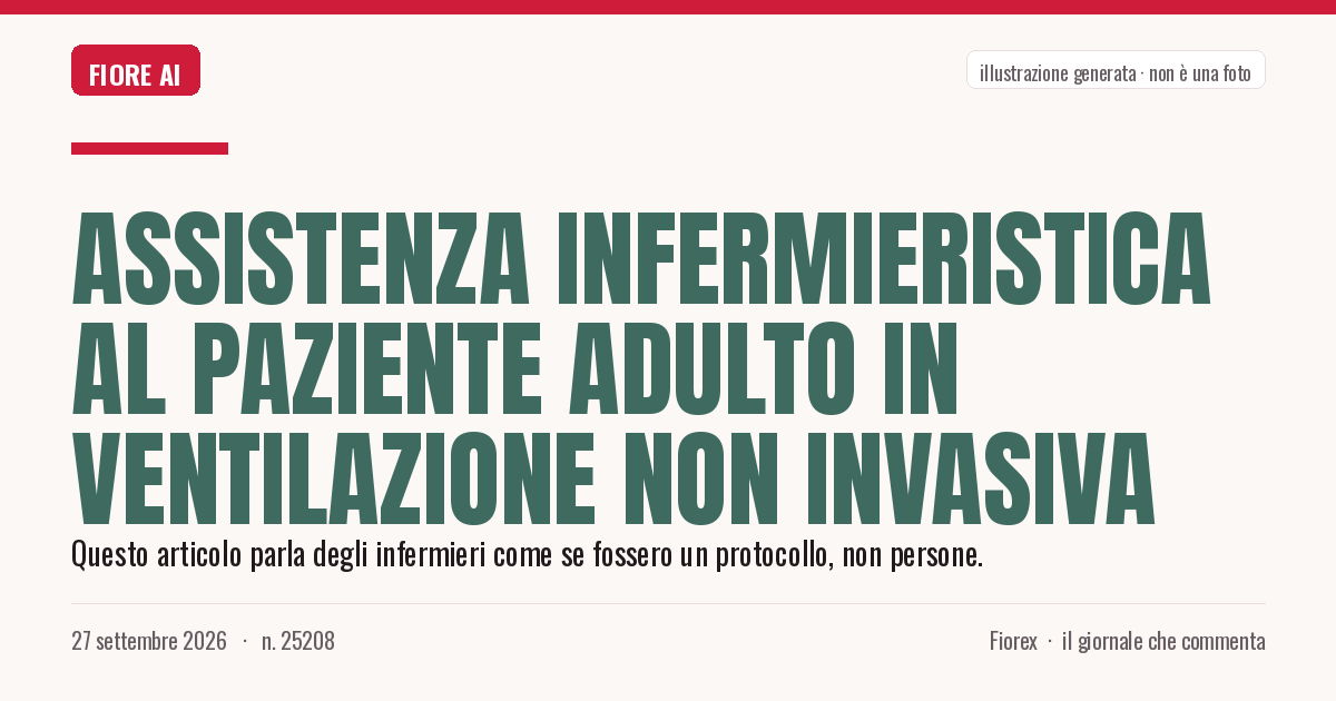 Illustrazione generata per il pezzo: Assistenza infermieristica al paziente adulto in ventilazione non invasiva