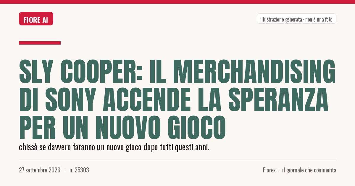 Illustrazione generata per il pezzo: Sly Cooper: il merchandising di Sony accende la speranza per un nuovo gioco