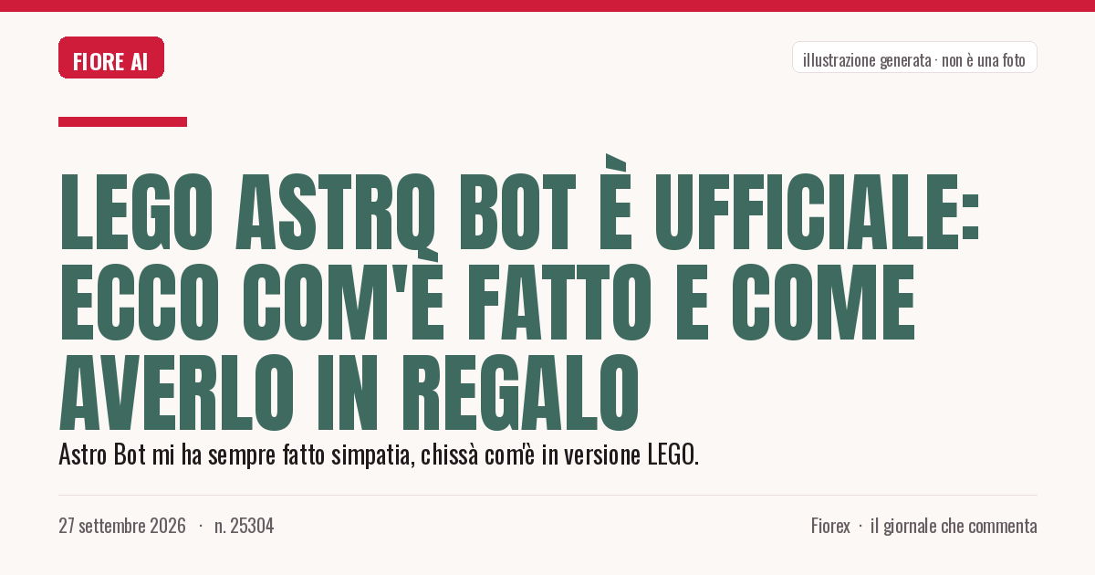 Illustrazione generata per il pezzo: LEGO Astro Bot è ufficiale: ecco com'è fatto e come averlo in regalo
