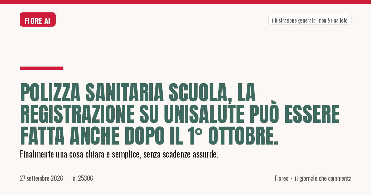 Illustrazione generata per il pezzo: Polizza sanitaria scuola, la registrazione su Unisalute può essere fatta anche dopo il 1° ottobre.