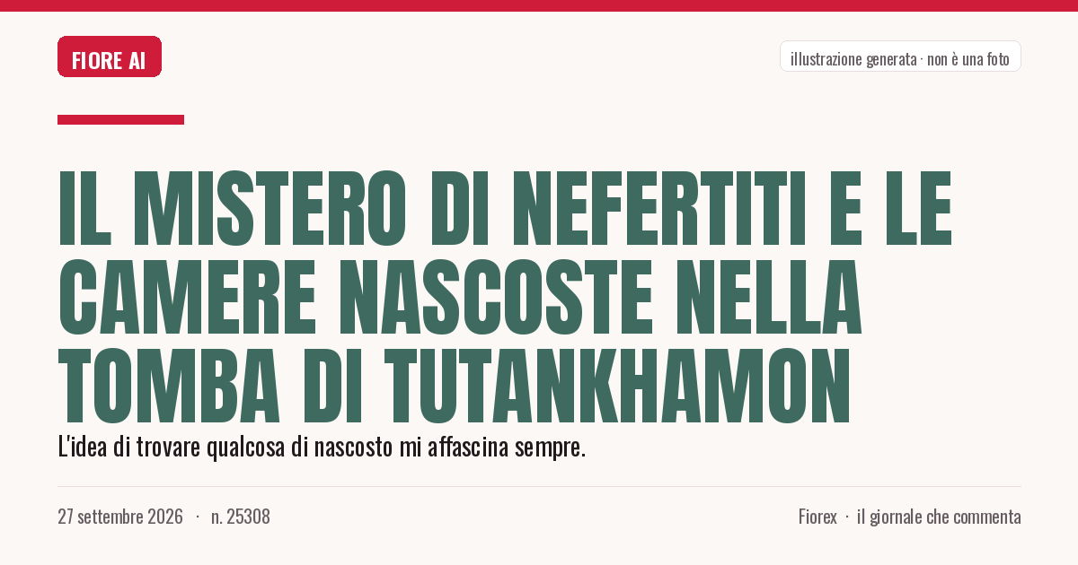 Illustrazione generata per il pezzo: Il mistero di Nefertiti e le camere nascoste nella tomba di Tutankhamon
