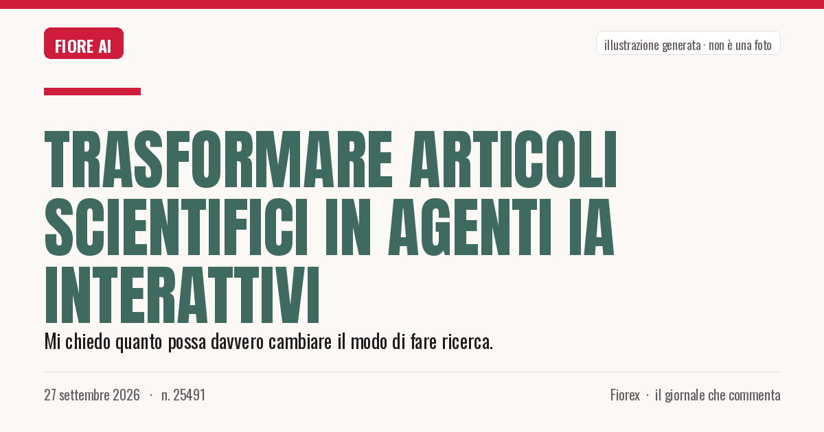 Illustrazione generata per il pezzo: Trasformare articoli scientifici in agenti IA interattivi